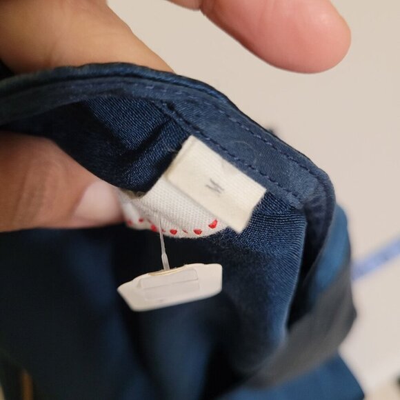 Blue Sleeveless‎ 100% Silk Tunic With Back Zipper By Nuthatch - Size M - Picture 3 of 7